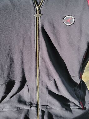 Nike Black Bomber Jacket with Red Logo Trim